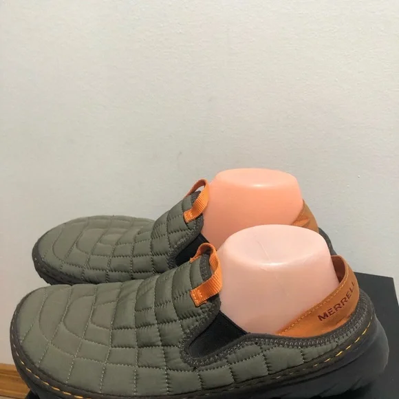 Merrell Moc II Men’s Olive and Orange Quilted Slip-On Shoes Size 9 - Picture 9 of 12